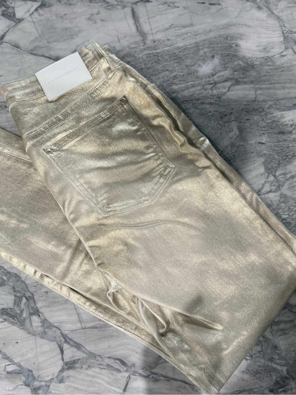 Jonathan Simkhai Metallic Gold Skinny Jeans